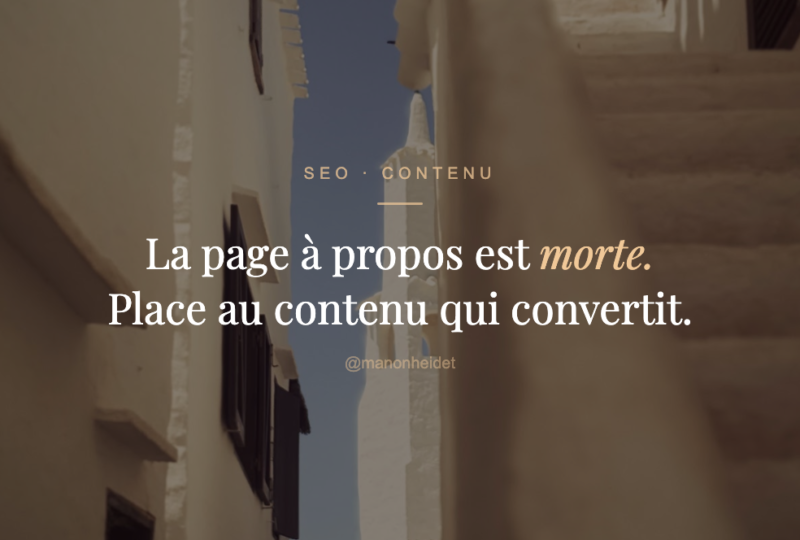 Page à propos : pourquoi elle ne travaille pas votre SEO